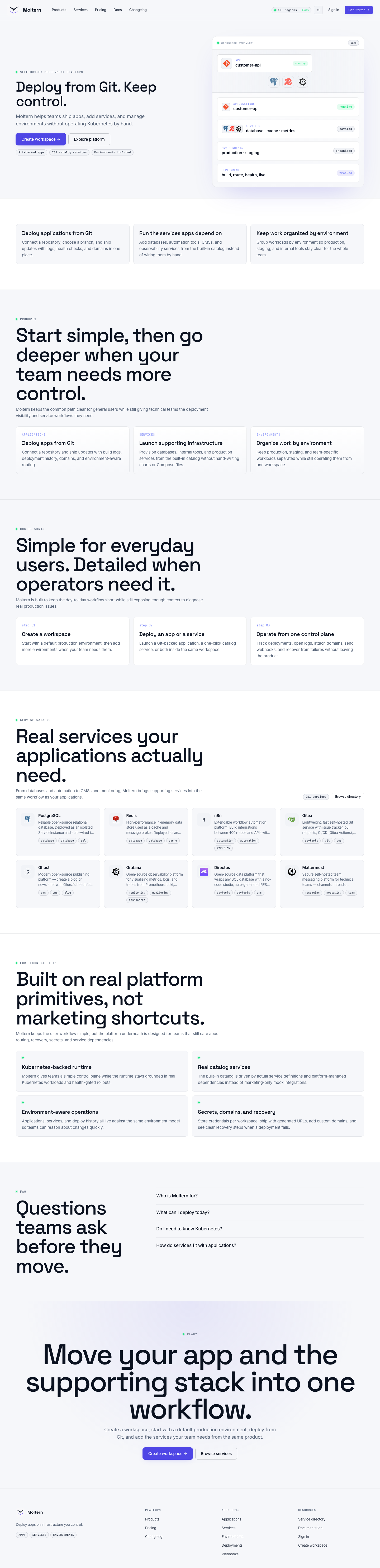 Moltern public landing page