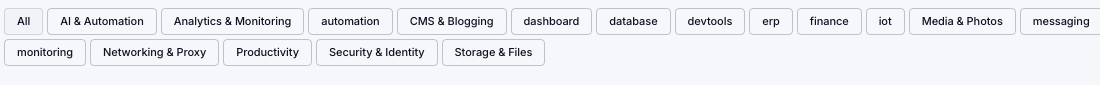 Moltern service catalog filters for browsing service categories