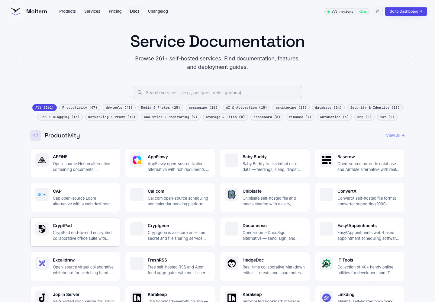 Moltern in-app service documentation directory