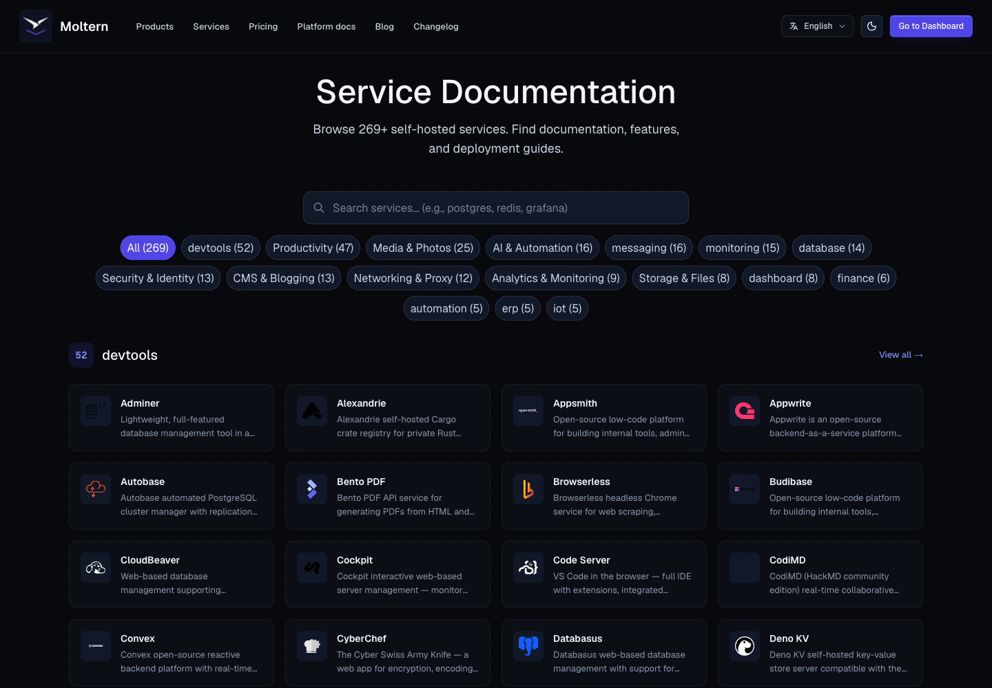 Moltern in-app service documentation directory